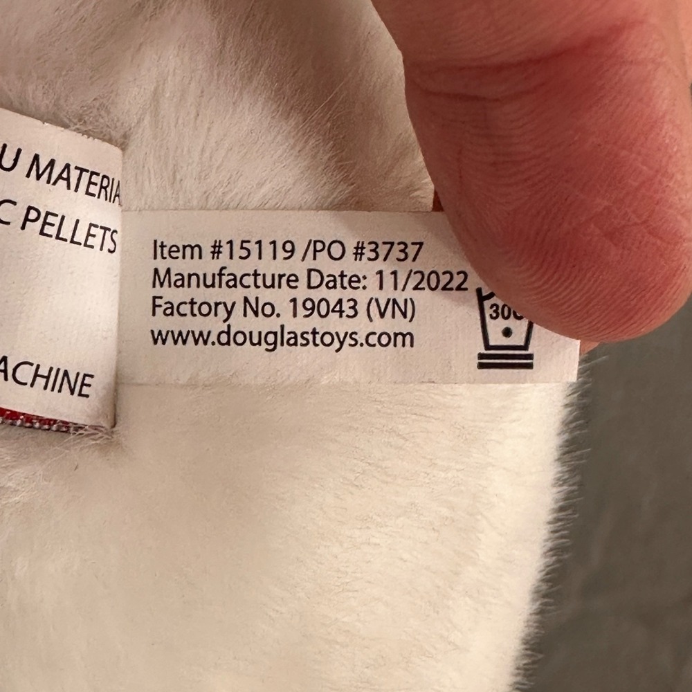 Douglas Cuddle Toys White Bunny Rabbit‎ Plush Bianca #15119 Sitting 12" Tall - Picture 4 of 7